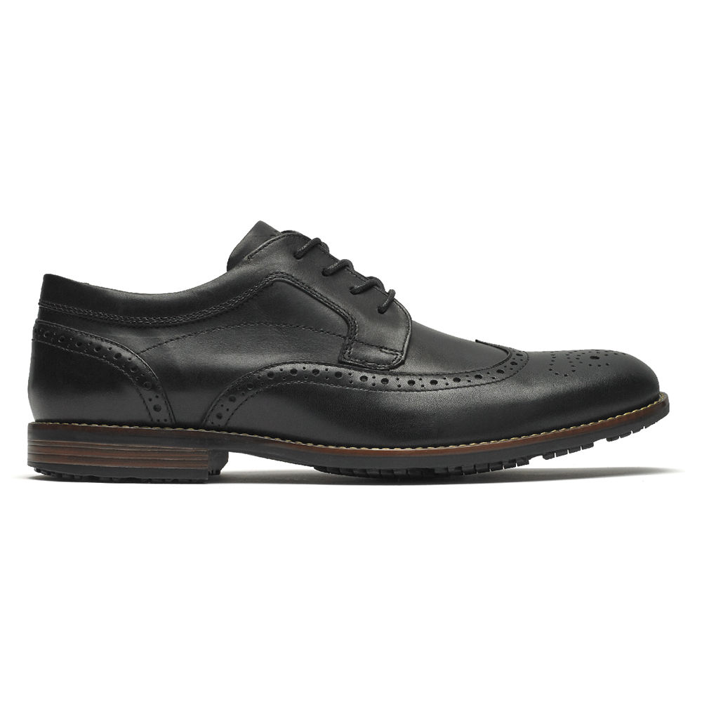 Rockport Mens Lace Up Black - Dustyn Wingtip - UK 012-IDJBPA